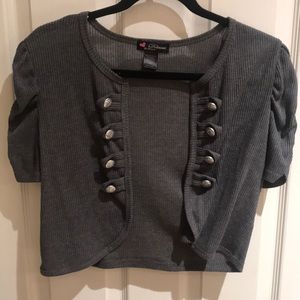 Charcoal cardigan ladies with silver buttons, size XL